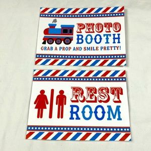 Ultimate Thomas the Tank engine birthday party signs – Photo Booth and restroom